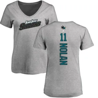 Owen Nolan Women's San Jose Sharks Backer T-Shirt - Ash