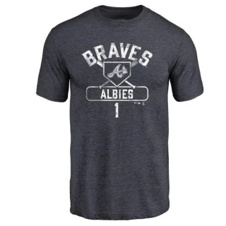 Ozzie Albies Atlanta Braves Base Runner Tri-Blend T-Shirt - Navy