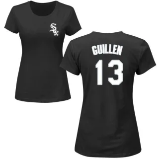 Ozzie Guillen Women's Chicago White Sox Name & Number T-Shirt - Black