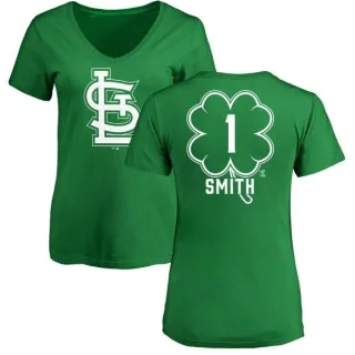 Ozzie Smith Women's St. Louis Cardinals Dubliner Name & Number V-Neck T-Shirt - Kelly Green