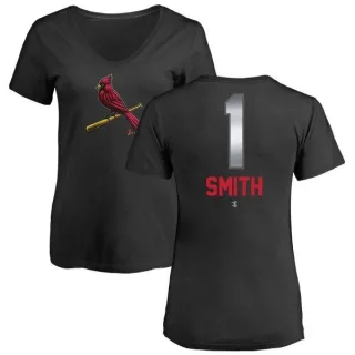 Ozzie Smith Women's St. Louis Cardinals Midnight Mascot V-Neck T-Shirt - Black