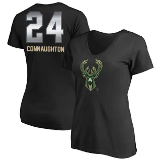 Pat Connaughton Women's Milwaukee Bucks Black Midnight Mascot T-Shirt