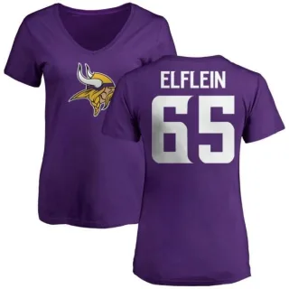 Pat Elflein Women's Minnesota Vikings Name & Number Logo Slim Fit T-Shirt - Purple