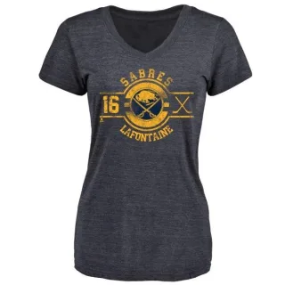 Pat Lafontaine Women's Buffalo Sabres Insignia Tri-Blend T-Shirt - Navy