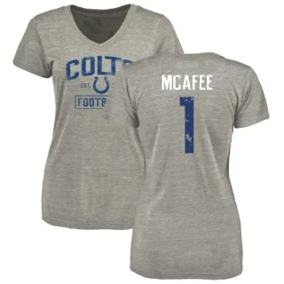 Pat McAfee Women's Indianapolis Colts Heather Gray Distressed Name & Number Tri-Blend V-Neck T-Shirt