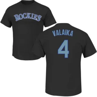 Pat Valaika Colorado Rockies Name & Number T-Shirt - Black