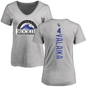 Pat Valaika Women's Colorado Rockies Backer Slim Fit T-Shirt - Ash