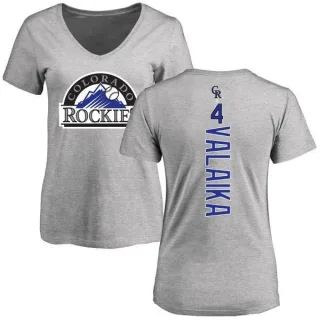 Pat Valaika Women's Colorado Rockies Backer Slim Fit T-Shirt - Ash