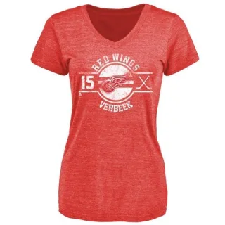 Pat Verbeek Women's Detroit Red Wings Insignia Tri-Blend T-Shirt - Red