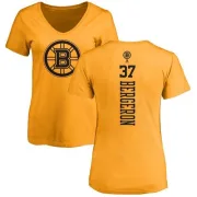 Patrice Bergeron Women's Boston Bruins One Color Backer T-Shirt - Gold