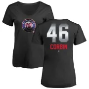 Patrick Corbin Women's Washington Nationals Midnight Mascot V-Neck T-Shirt - Black