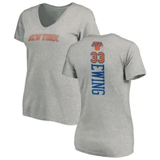 Patrick Ewing Women's New York Knicks Ash Backer T-Shirt