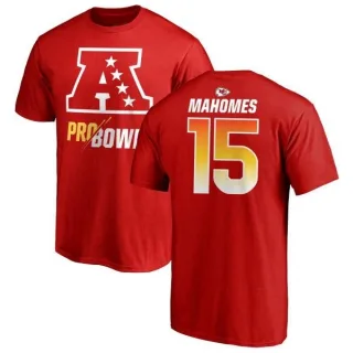 Patrick Mahomes Kansas City Chiefs AFC 2019 Pro Bowl Red Name & Number T-Shirt