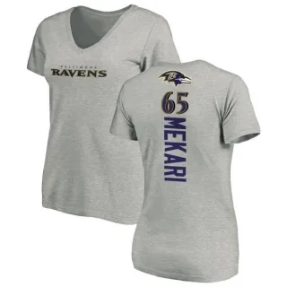 Patrick Mekari Women's Baltimore Ravens Backer V-Neck T-Shirt - Ash