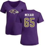 Patrick Mekari Women's Baltimore Ravens Name & Number Logo Slim Fit T-Shirt - Purple