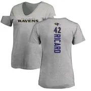 Patrick Ricard Women's Baltimore Ravens Backer V-Neck T-Shirt - Ash