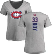 Patrick Roy Women's Montreal Canadiens Backer T-Shirt - Ash