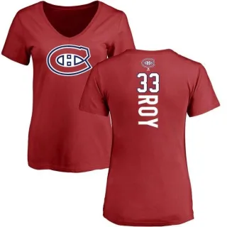 Patrick Roy Women's Montreal Canadiens Backer T-Shirt - Red