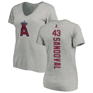 Patrick Sandoval Women's Los Angeles Angels Backer Slim Fit T-Shirt - Ash