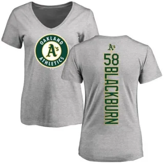 Paul Blackburn Women's Oakland Athletics Backer Slim Fit T-Shirt - Ash