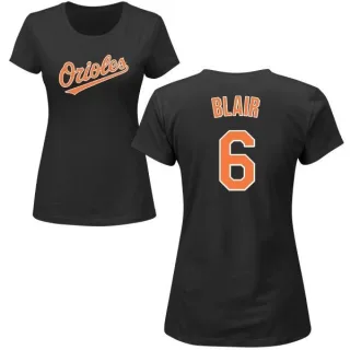 Paul Blair Women's Baltimore Orioles Name & Number T-Shirt - Black