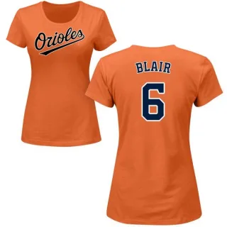 Paul Blair Women's Baltimore Orioles Name & Number T-Shirt - Orange