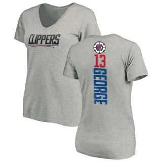 Paul George Women's Los Angeles Clippers Ash Backer T-Shirt