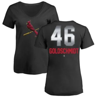 Paul Goldschmidt Women's St. Louis Cardinals Midnight Mascot V-Neck T-Shirt - Black