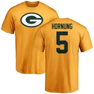 Paul Hornung Green Bay Packers Name & Number Logo T-Shirt - Gold