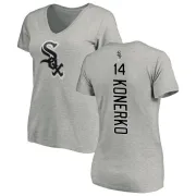 Paul Konerko Women's Chicago White Sox Backer Slim Fit T-Shirt - Ash