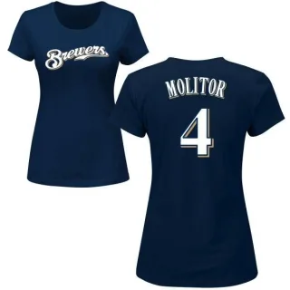 Paul Molitor Women's Milwaukee Brewers Name & Number T-Shirt - Navy