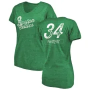 Paul Pierce Women's Boston Celtics Green Sideline Tri-Blend V-Neck T-Shirt