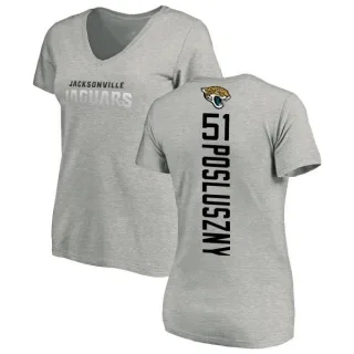 Paul Posluszny Women's Jacksonville Jaguars Backer V-Neck T-Shirt - Ash