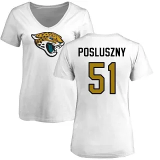 Paul Posluszny Women's Jacksonville Jaguars Name & Number Logo Slim Fit T-Shirt - White