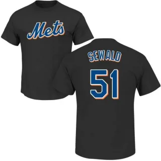 Paul Sewald New York Mets Name & Number T-Shirt - Black