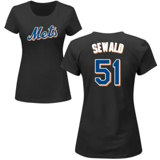 Paul Sewald Women's New York Mets Name & Number T-Shirt - Black