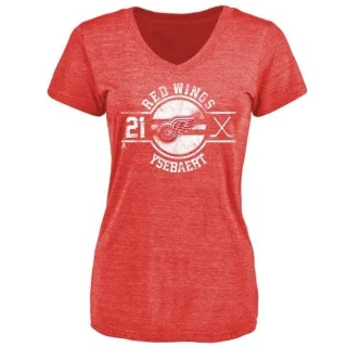 Paul Ysebaert Women's Detroit Red Wings Insignia Tri-Blend T-Shirt - Red