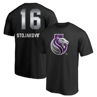 Peja Stojakovic Sacramento Kings Black Midnight Mascot T-Shirt