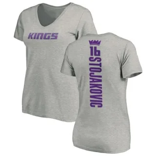 Peja Stojakovic Women's Sacramento Kings Ash Backer T-Shirt