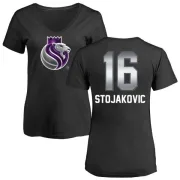 Peja Stojakovic Women's Sacramento Kings Black Midnight Mascot T-Shirt