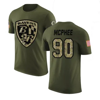 Pernell McPhee Baltimore Ravens Olive Salute to Service Legend T-Shirt