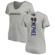 Pernell McPhee Women's Baltimore Ravens Backer V-Neck T-Shirt - Ash