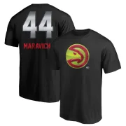 Pete Maravich Atlanta Hawks Black Midnight Mascot T-Shirt