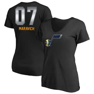 Pete Maravich Women's Utah Jazz Black Midnight Mascot T-Shirt