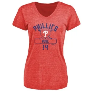 Pete Rose Women's Philadelphia Phillies Base Runner Tri-Blend T-Shirt - Red