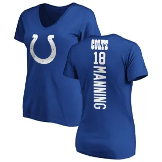 Peyton Manning Women's Indianapolis Colts Backer Slim Fit T-Shirt - Royal