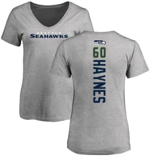 Phil Haynes Women's Seattle Seahawks Backer V-Neck T-Shirt - Ash