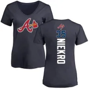 Phil Niekro Women's Atlanta Braves Backer Slim Fit T-Shirt - Navy