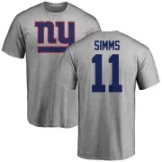 Phil Simms New York Giants Name & Number Logo T-Shirt - Ash