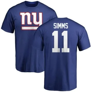 Phil Simms New York Giants Name & Number Logo T-Shirt - Royal